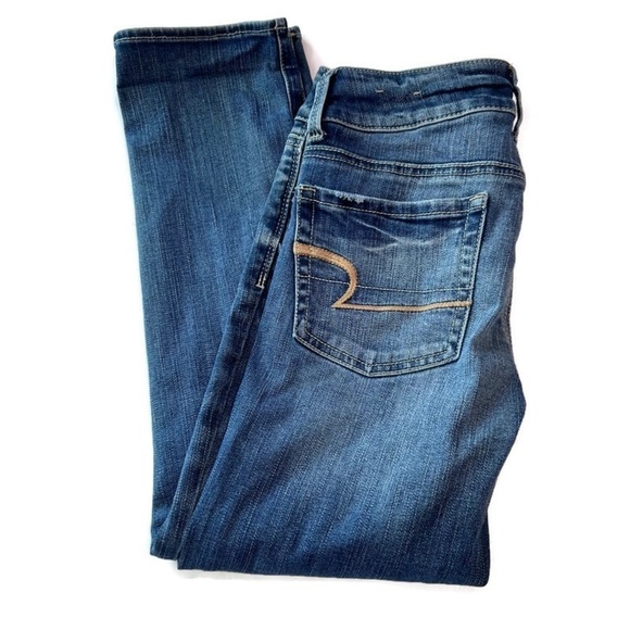 American Eagle Super Stretch Artist Crop Low Rise Distressed Cropped Jeans 00 - Picture 3 of 13